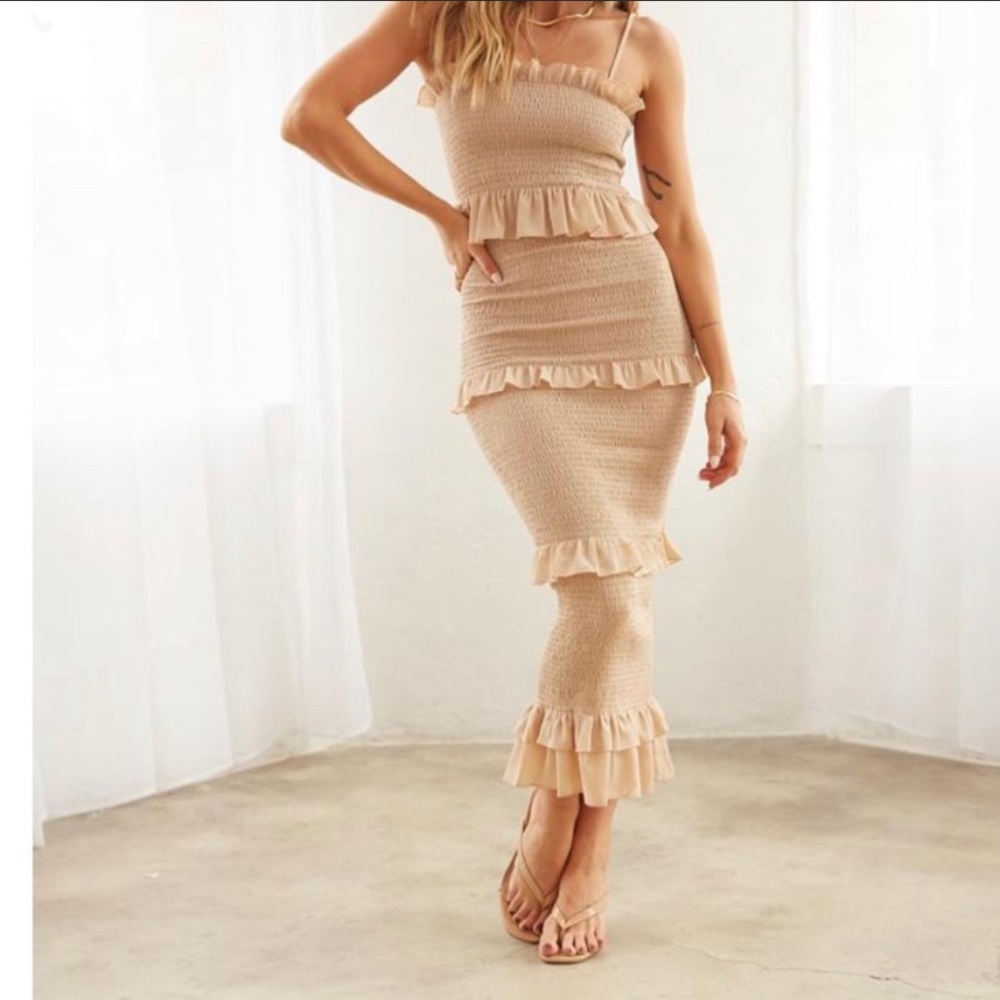 American Threads Smocked Tiered
Midi Dress